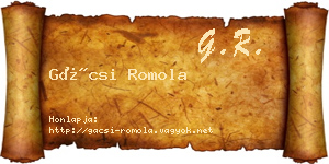 Gácsi Romola névjegykártya